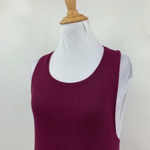 Athleta Well Rested Rib Sleep Tank Top Womens XS Extra Small Burgundy Breathable - Picture 3 of 13